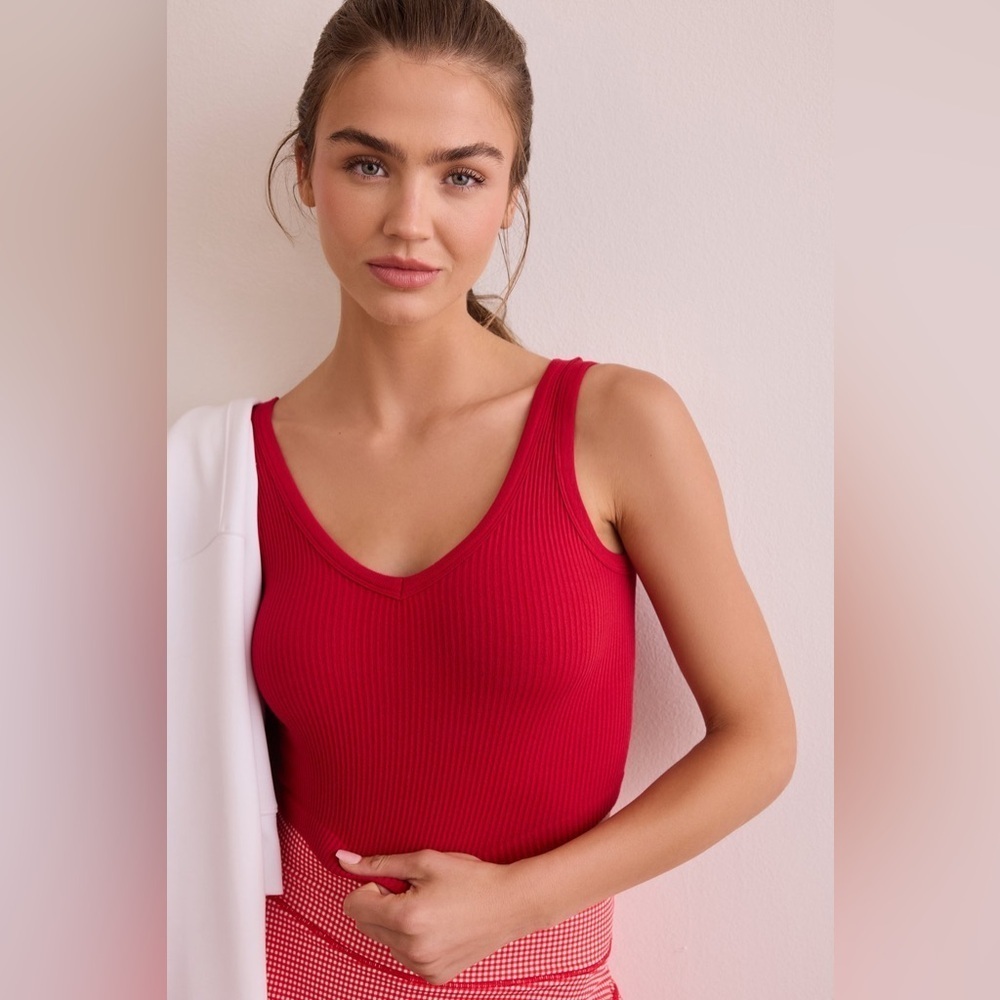 Altar’d State As Revival Red Ribbed Crop Tank